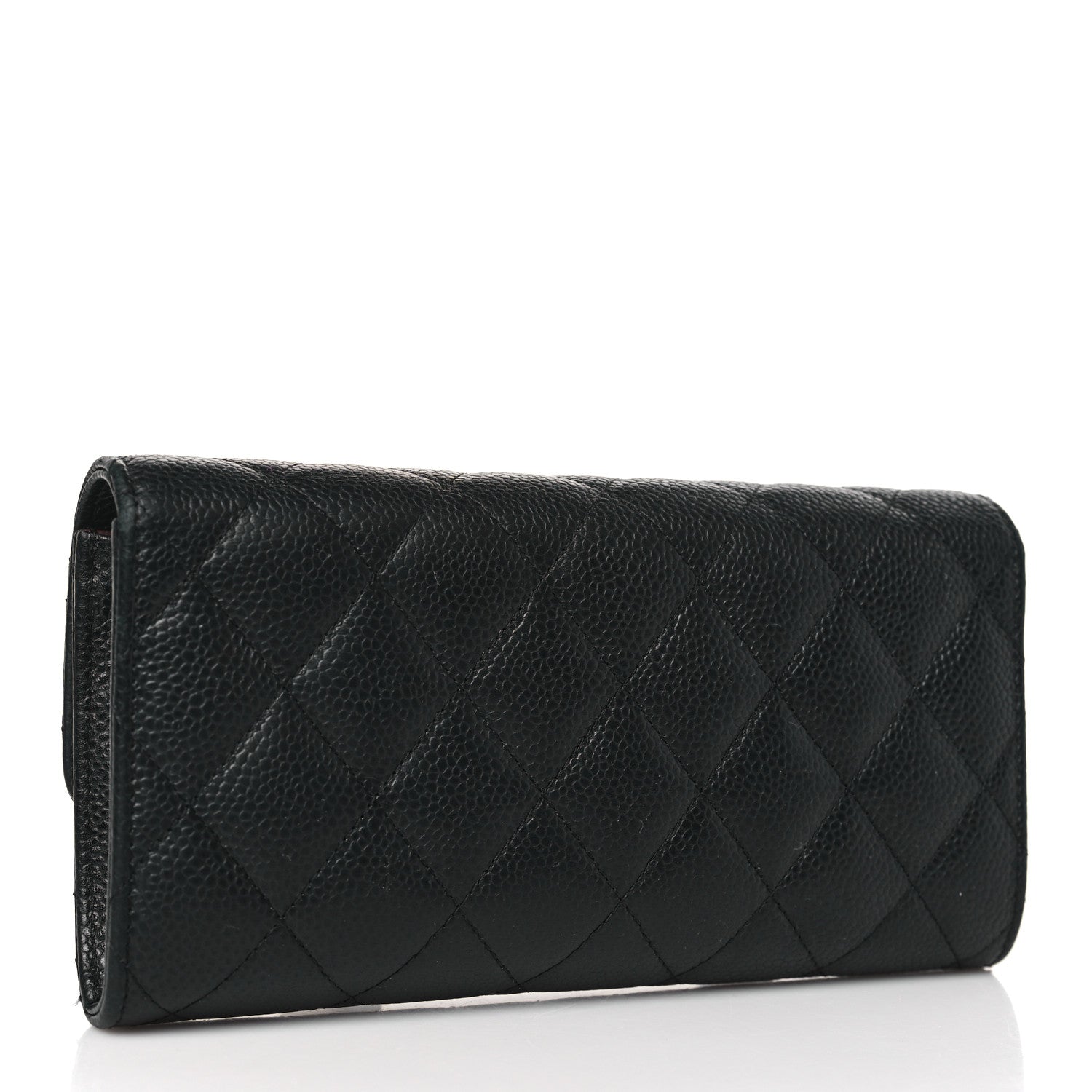 Chanel Caviar Quilted Large Gusset Flap Wallet Black 3 of 11