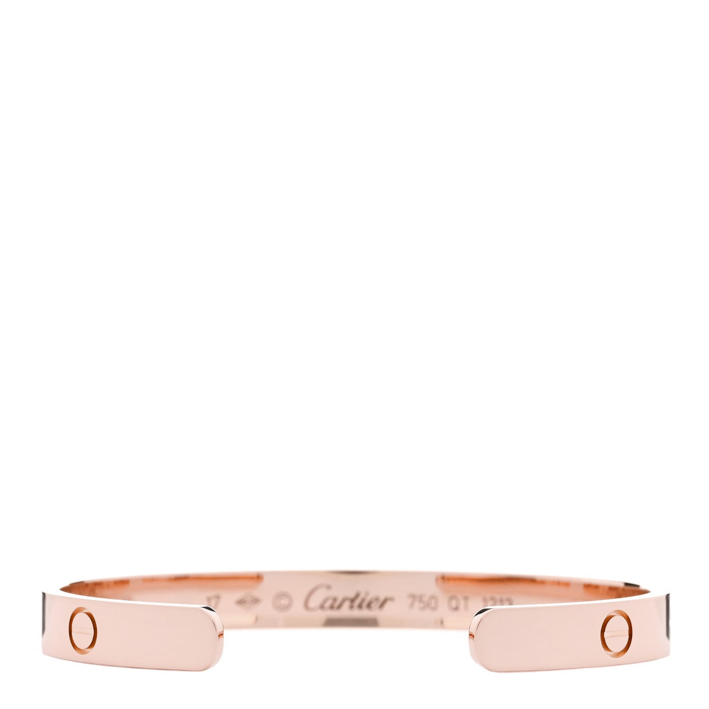 18K Pink Gold LOVE Cuff Bracelet 17