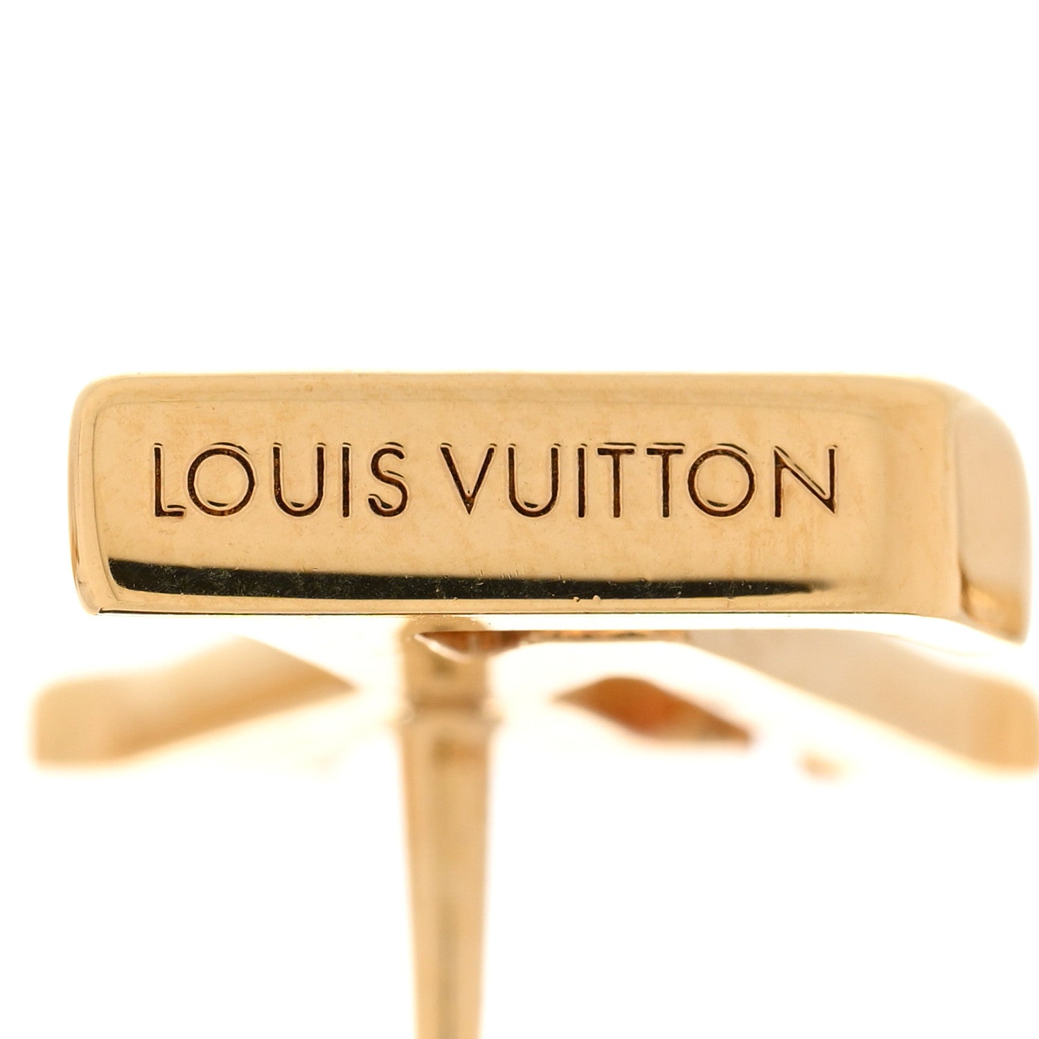 Louis Vuitton Metal LV Iconic Earrings Gold 4 of 5