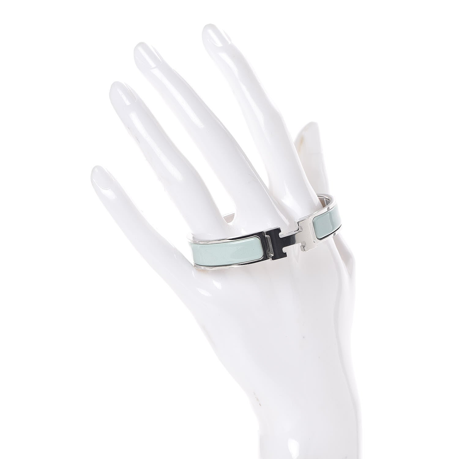 Hermes Enamel Narrow Clic Clac H Bracelet PM Vert Argile 2 of 4