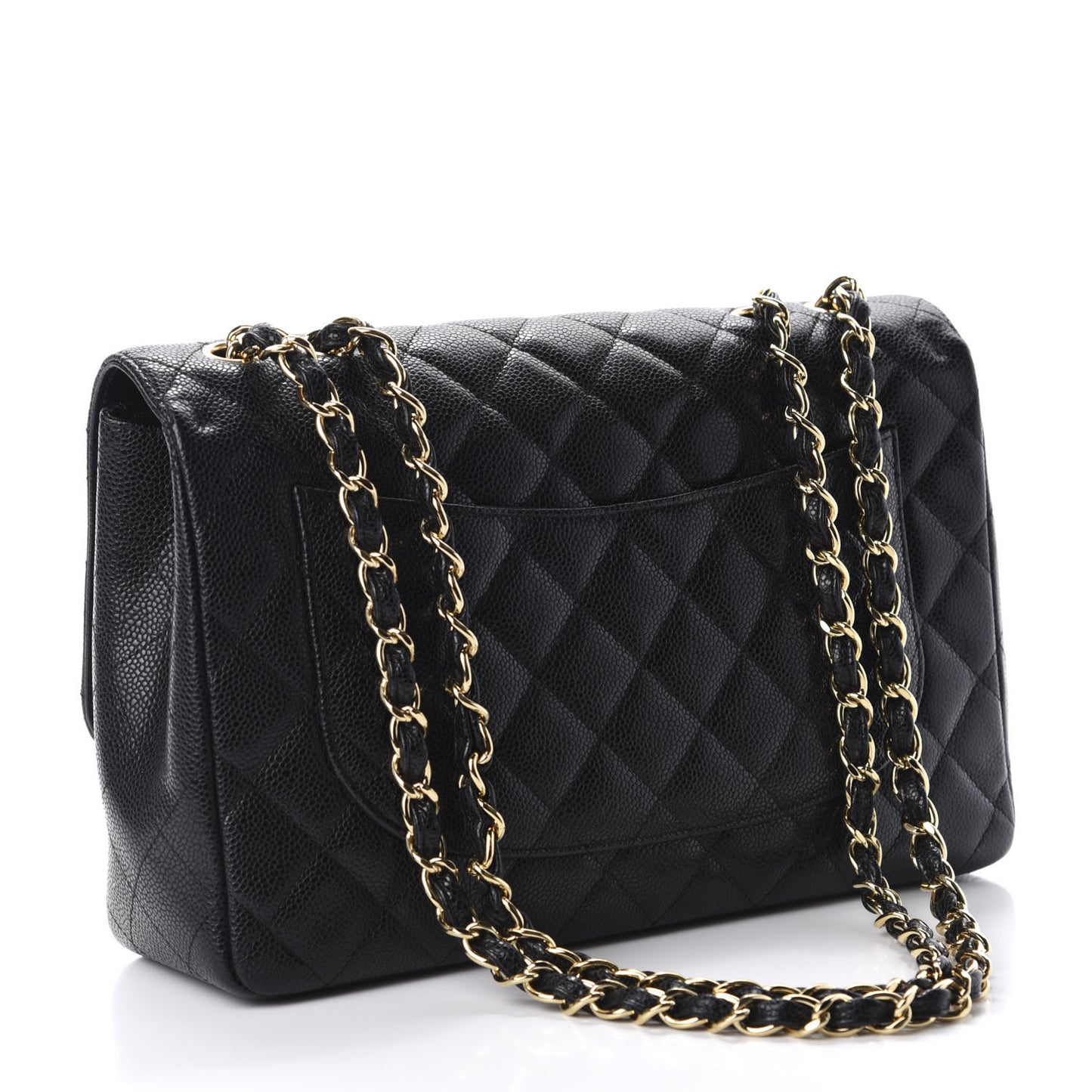 Caviar Quilted Jumbo Single Flap Black