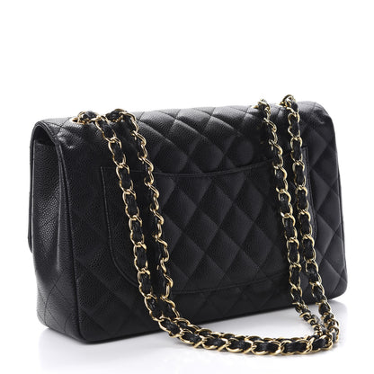 Chanel Caviar Quilted Jumbo Single Flap Black 3 of 10