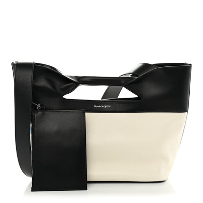 Alexander McQueen Calfskin Small The Bow Bag White Black 3 of 10