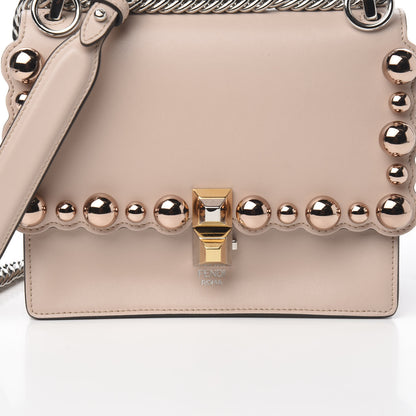 Fendi Vitello Liberty Pearl Scalloped Studded Small Kan I Shoulder Bag Soap 9 of 9