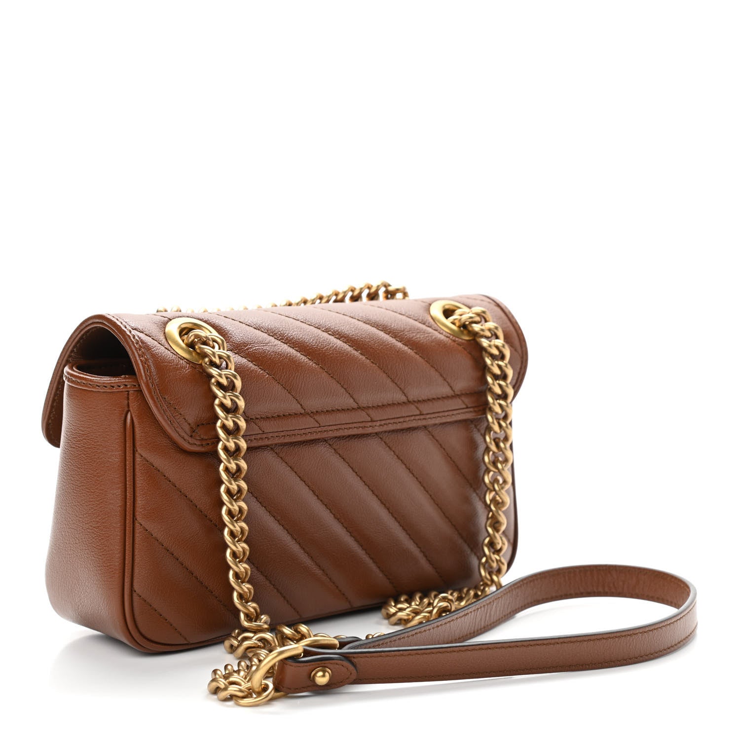 Gucci Azalea Calfskin Matelasse Diagonal Mini GG Marmont Shoulder Bag Cuir 3 of 10