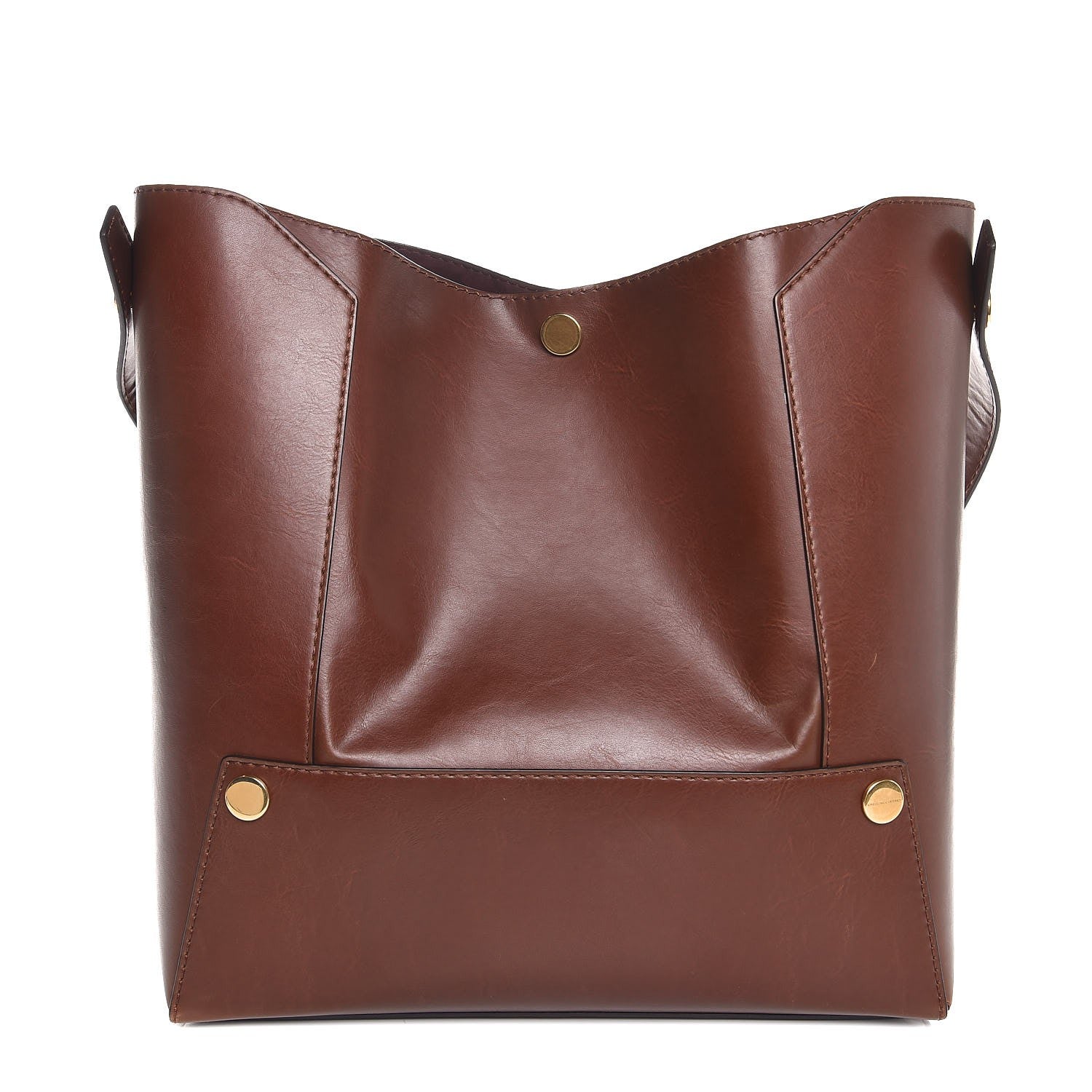 Stella McCartney Eco Alter Nappa Popper Bucket Bag Cognac 1 of 6