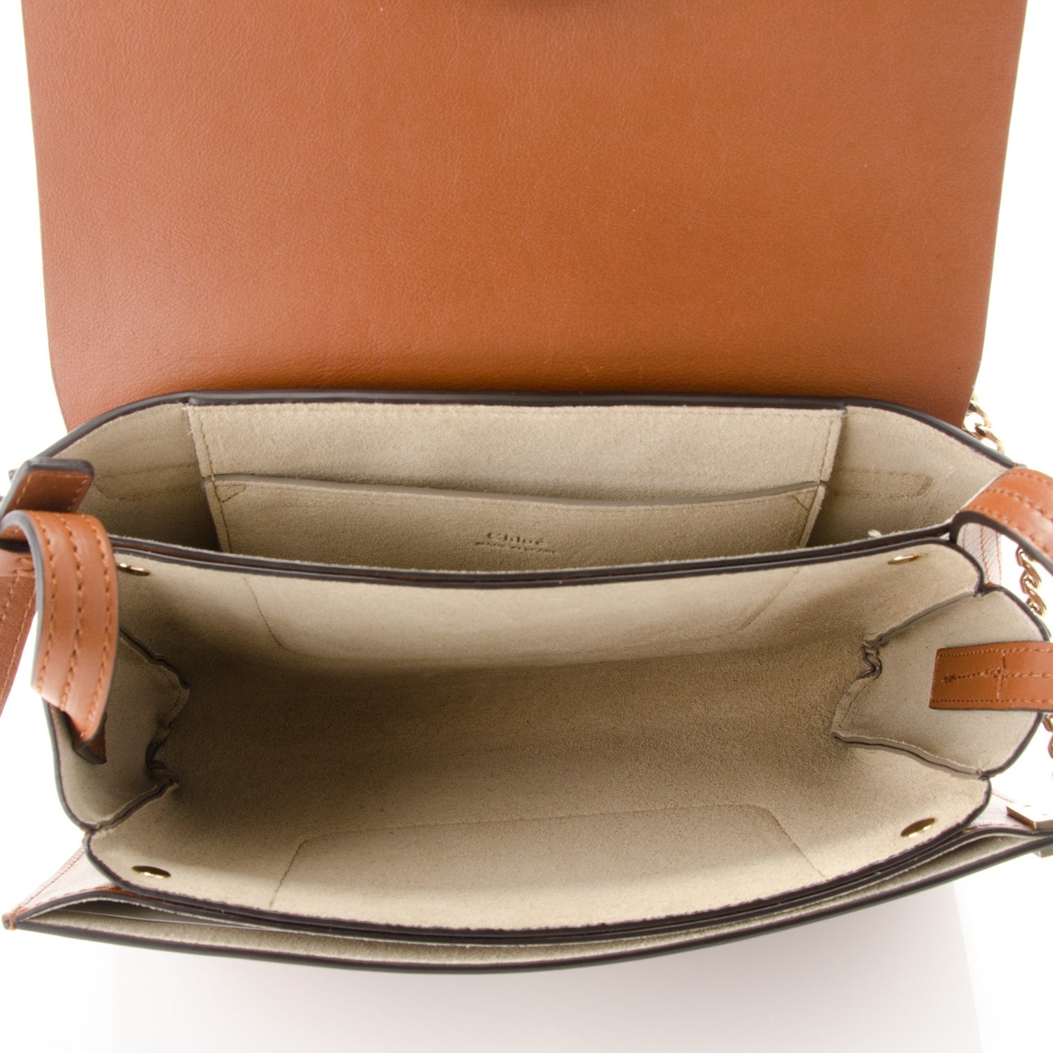 Chloe Suede Calfskin Small Faye Shoulder Bag Tobacco 5 of 7