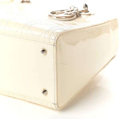Christian Dior Patent Cannage Stitched Medium Lady Dior White 8 of 10
