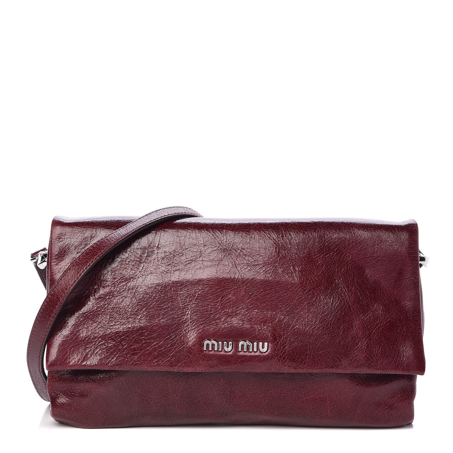 Miu Miu Vitello Shine Clutch Amaranto 1 of 16