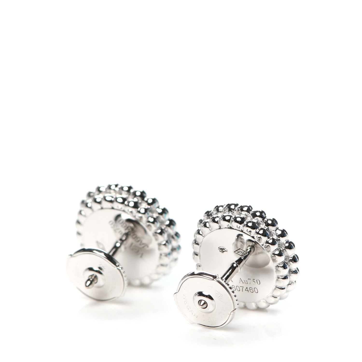 Van Cleef & Arpels 18K White Gold Turquoise Perlee Couleurs Earrings 3 of 6
