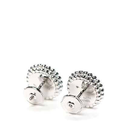 Van Cleef & Arpels 18K White Gold Turquoise Perlee Couleurs Earrings 3 of 6