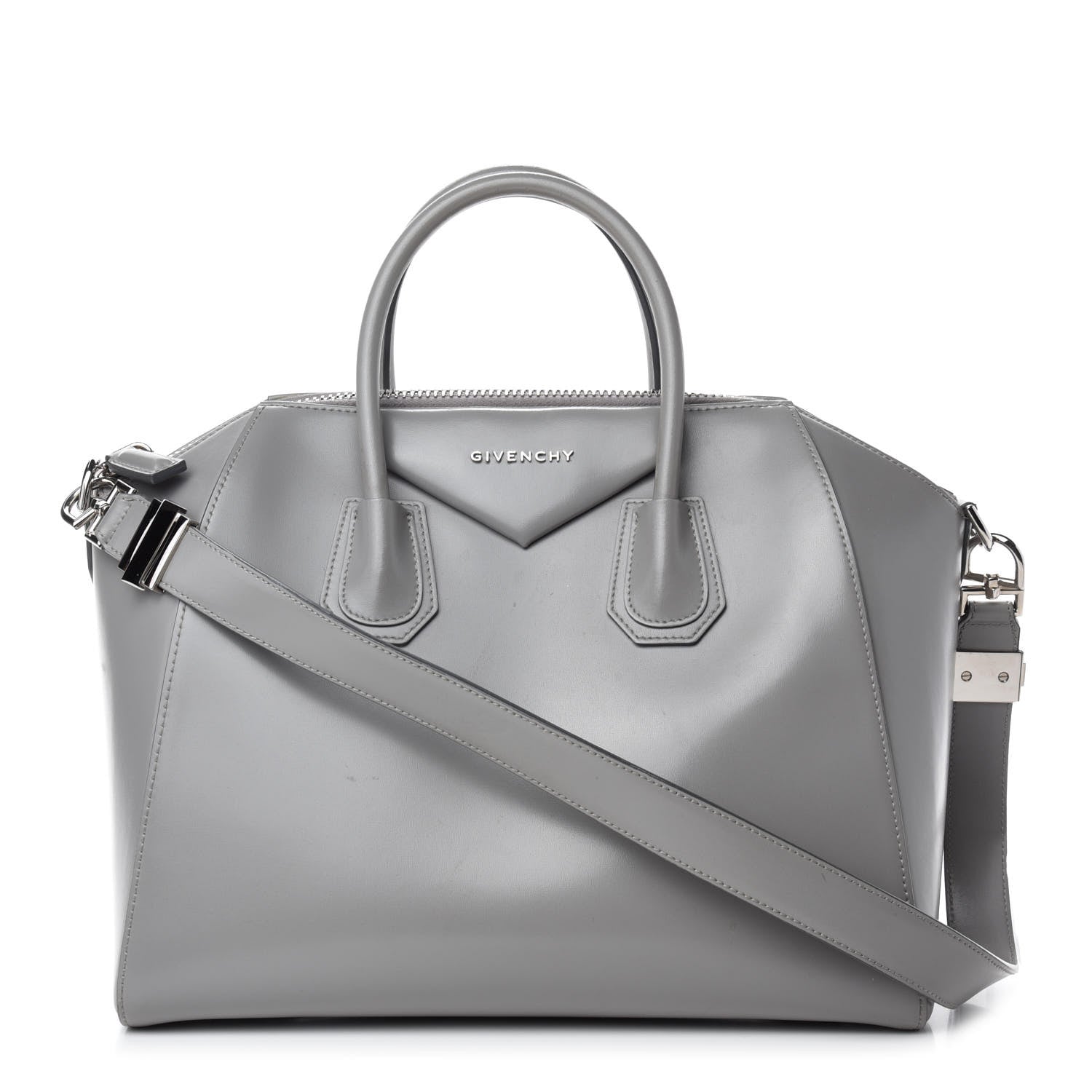 Givenchy Shiny Lord Calfskin Medium Antigona Pearl Grey 1 of 14