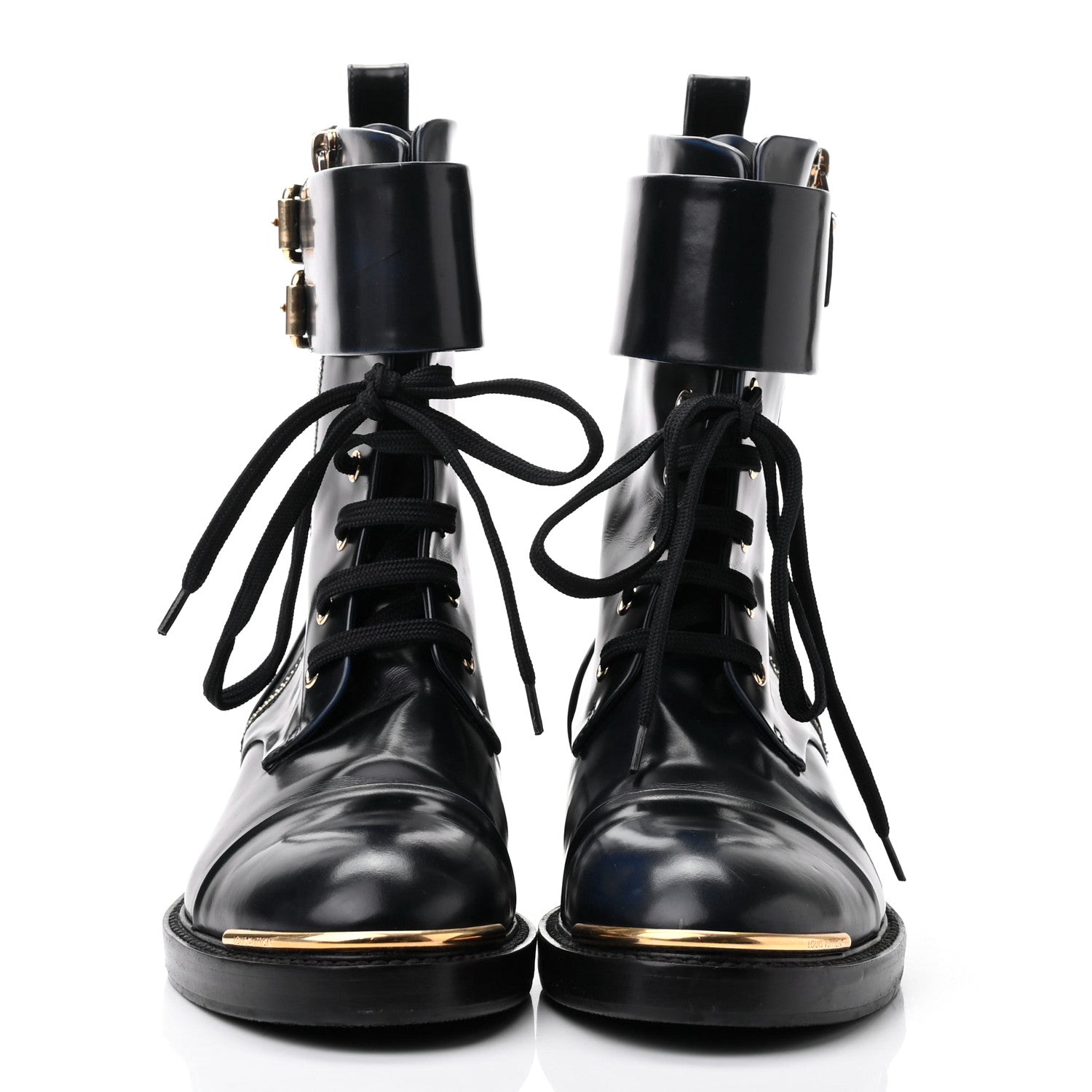 Louis Vuitton Calfskin Diplomacy Ranger Combat Boots 35.5 Blue 2 of 7