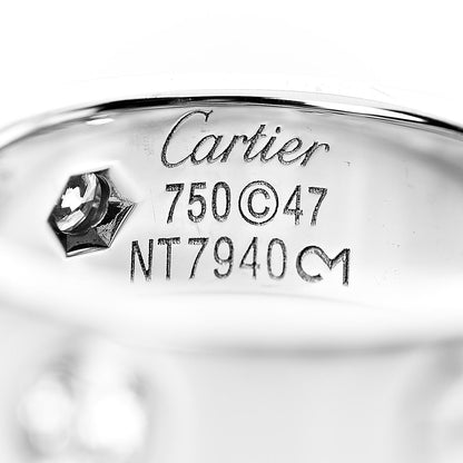 Cartier 18K White Gold 3 Diamond 5.5mm LOVE Ring 47 4 4 of 4