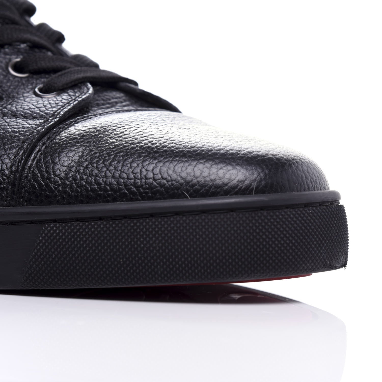 Christian Louboutin Grained Calfskin Mens Louis Junior Flat Sneakers 46 Black 10 of 10