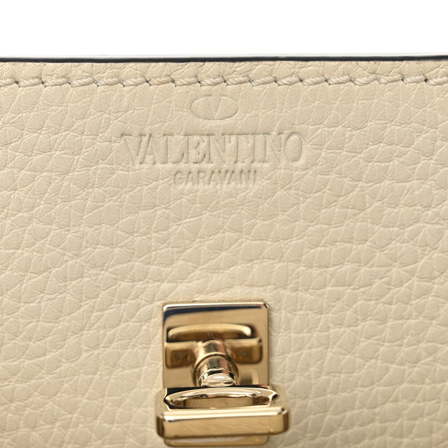 Pebbled Calfskin Small Joylock Satchel Ivory