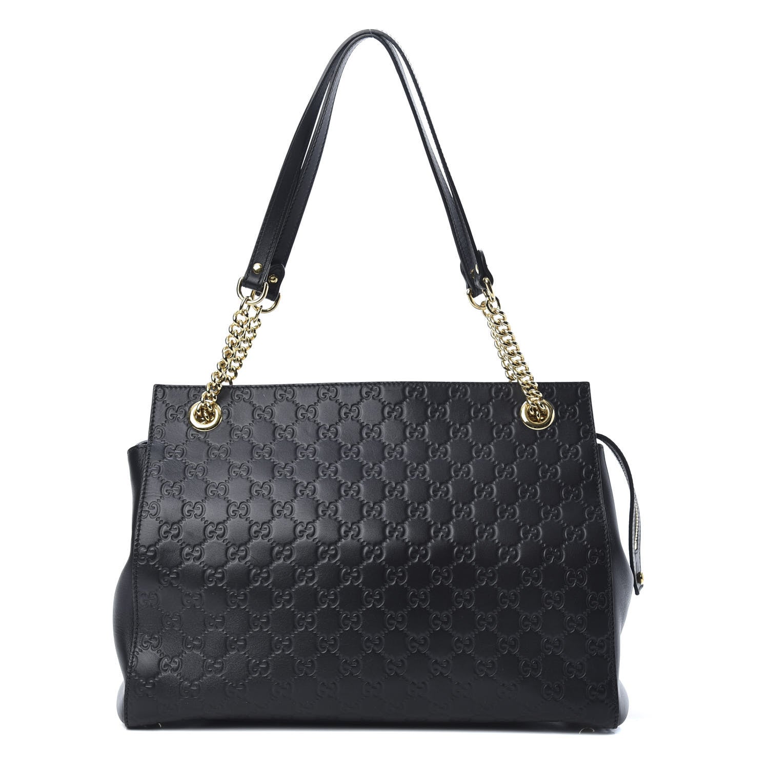 Gucci Guccissima Signature Large Shoulder Tote Bag Black 1 of 17