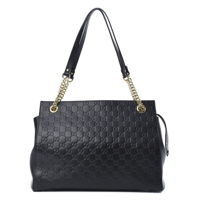 Gucci Guccissima Signature Large Shoulder Tote Bag Black 1 of 17