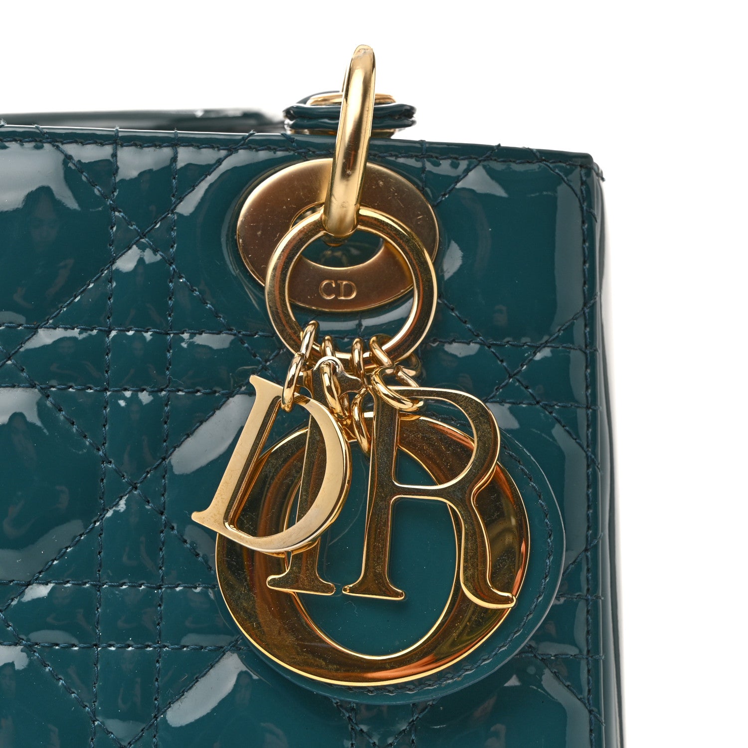 Christian Dior Patent Cannage Small Lady Dior Turquoise 11 of 13