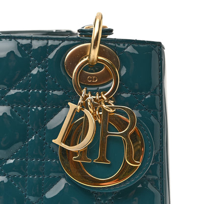 Christian Dior Patent Cannage Small Lady Dior Turquoise 11 of 13