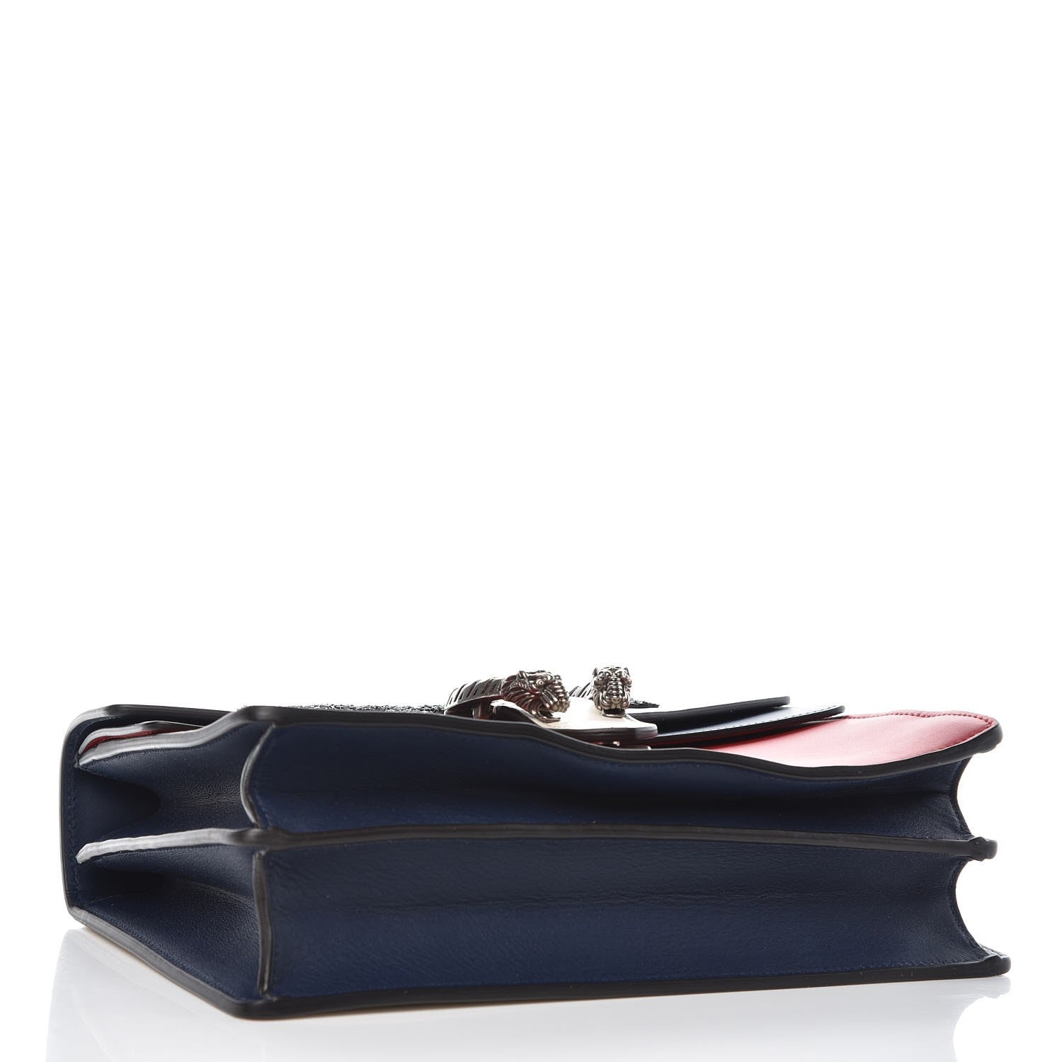 Gucci Calfskin Panther Embroidered Medium Dionysus Shoulder Bag White Blue Hibiscus Red 4 of 10