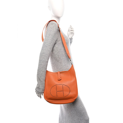 Hermes Taurillon Clemence Evelyne III GM Orange 3 of 10