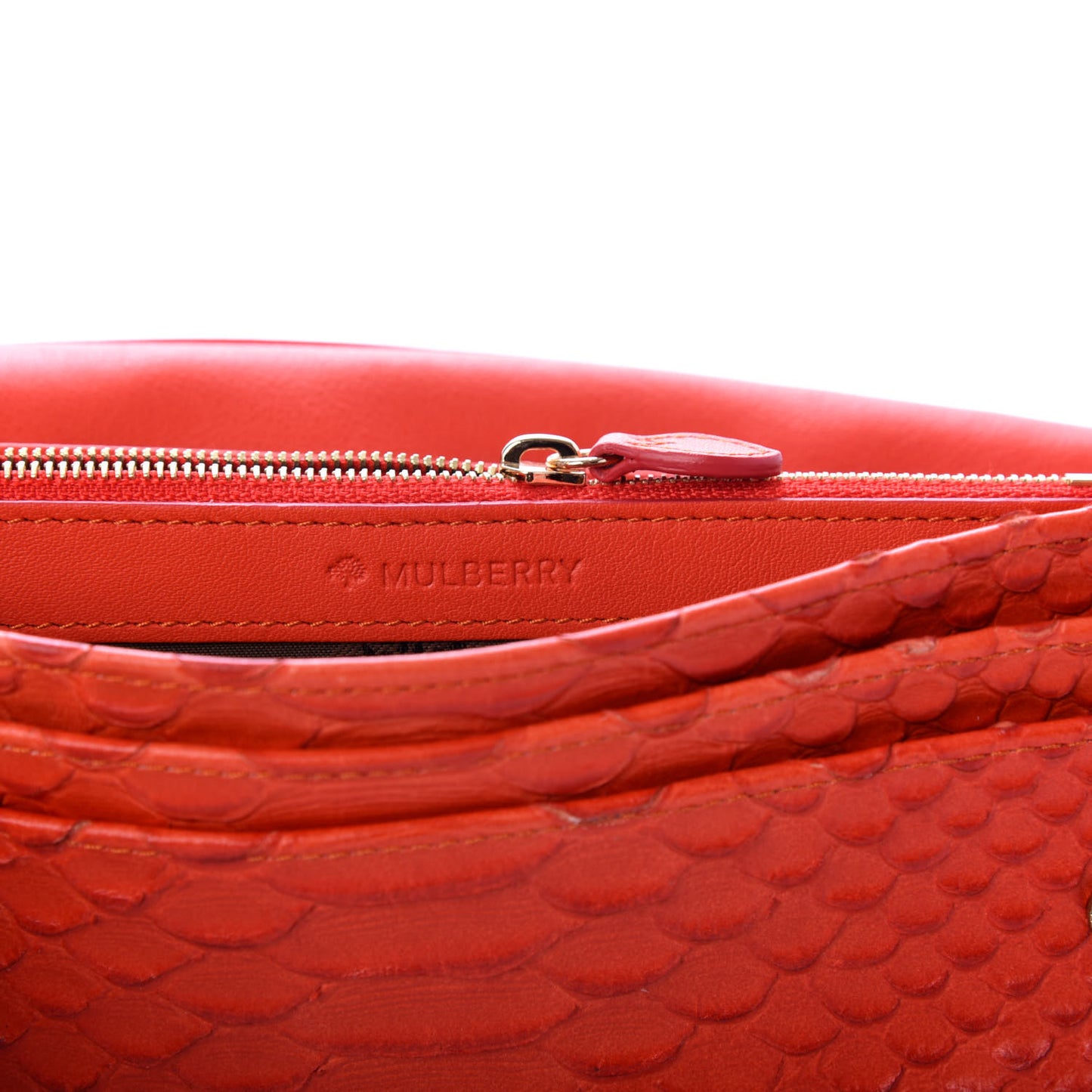 Silky Snake Print Continental Wallet Flame