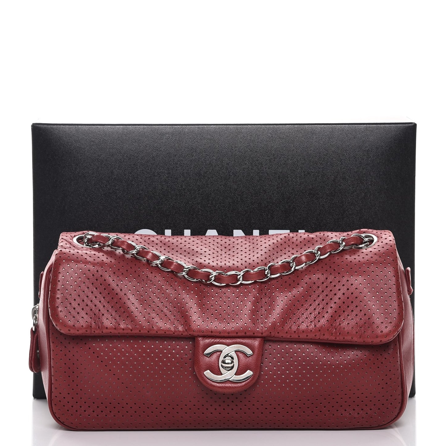 Lambskin Perforated Medium Baseball Spirit Flap Red