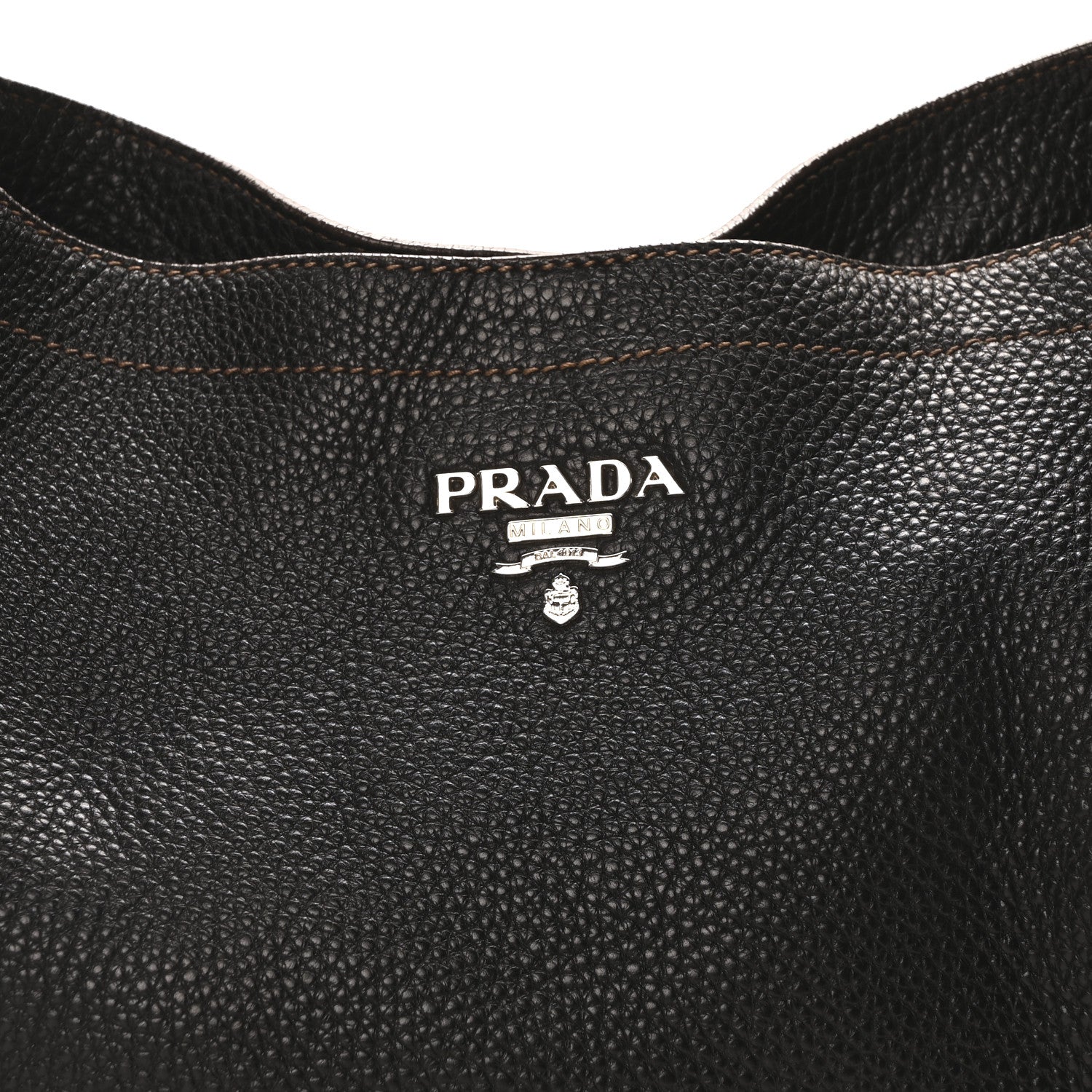 Prada Vitello Daino Side Pocket Tote Black 7 of 9