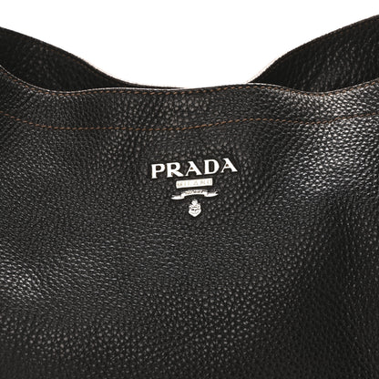 Prada Vitello Daino Side Pocket Tote Black 7 of 9