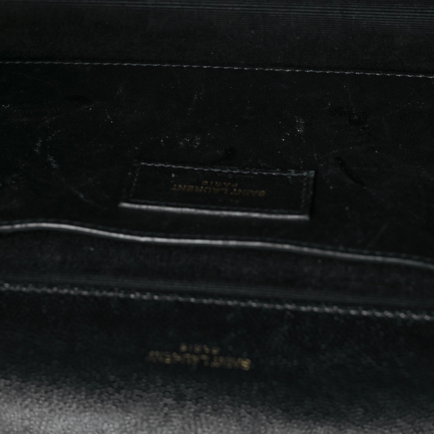 Saint Laurent Grain De Poudre Textured Mixed Matelasse Triquilt Medium Monogram Satchel Black 10 of 10