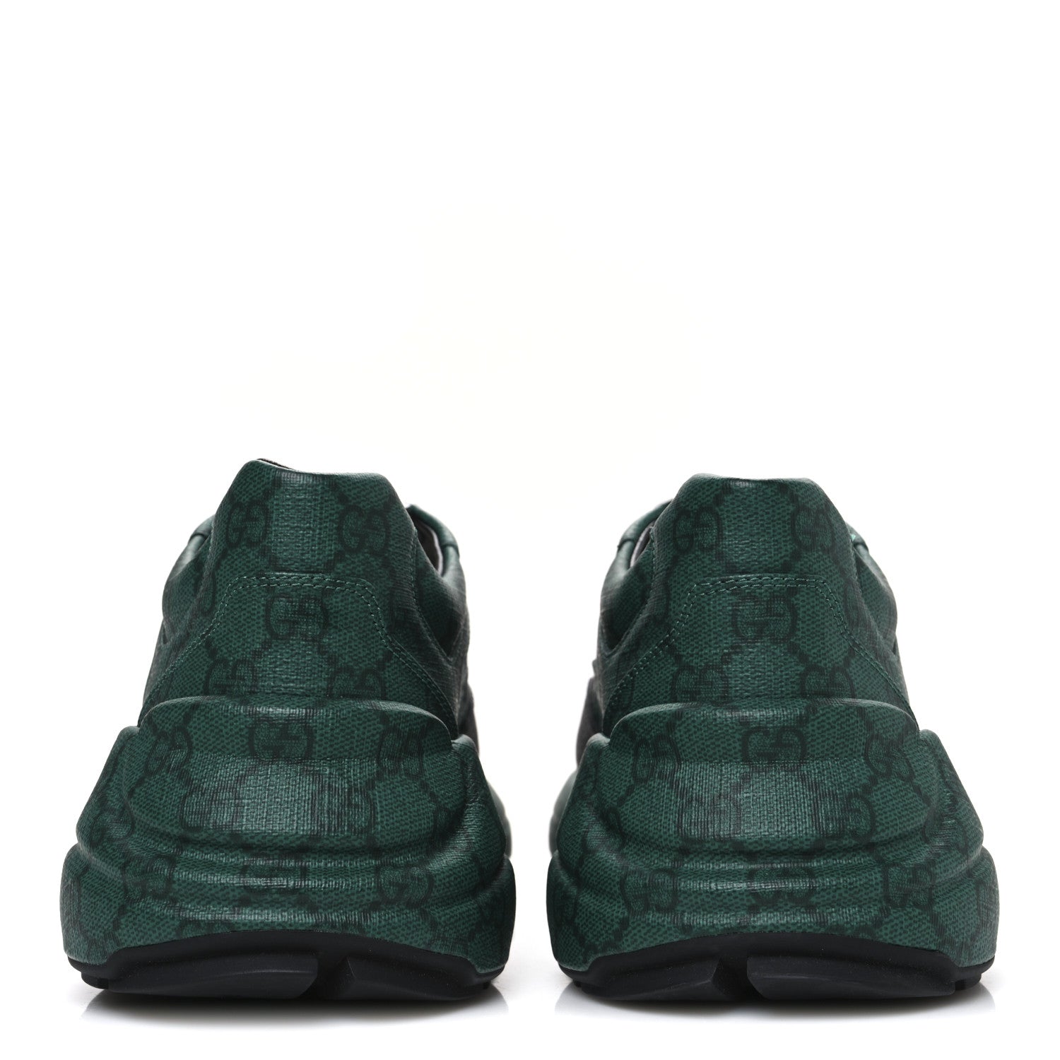 Gucci GG Supreme Monogram Mens Rhyton Sneakers 8.5 Black Green 6 of 11