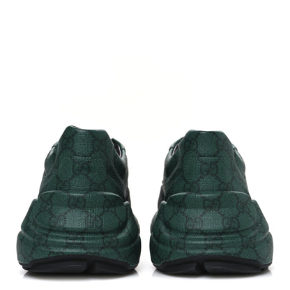 Gucci GG Supreme Monogram Mens Rhyton Sneakers 8.5 Black Green 6 of 11
