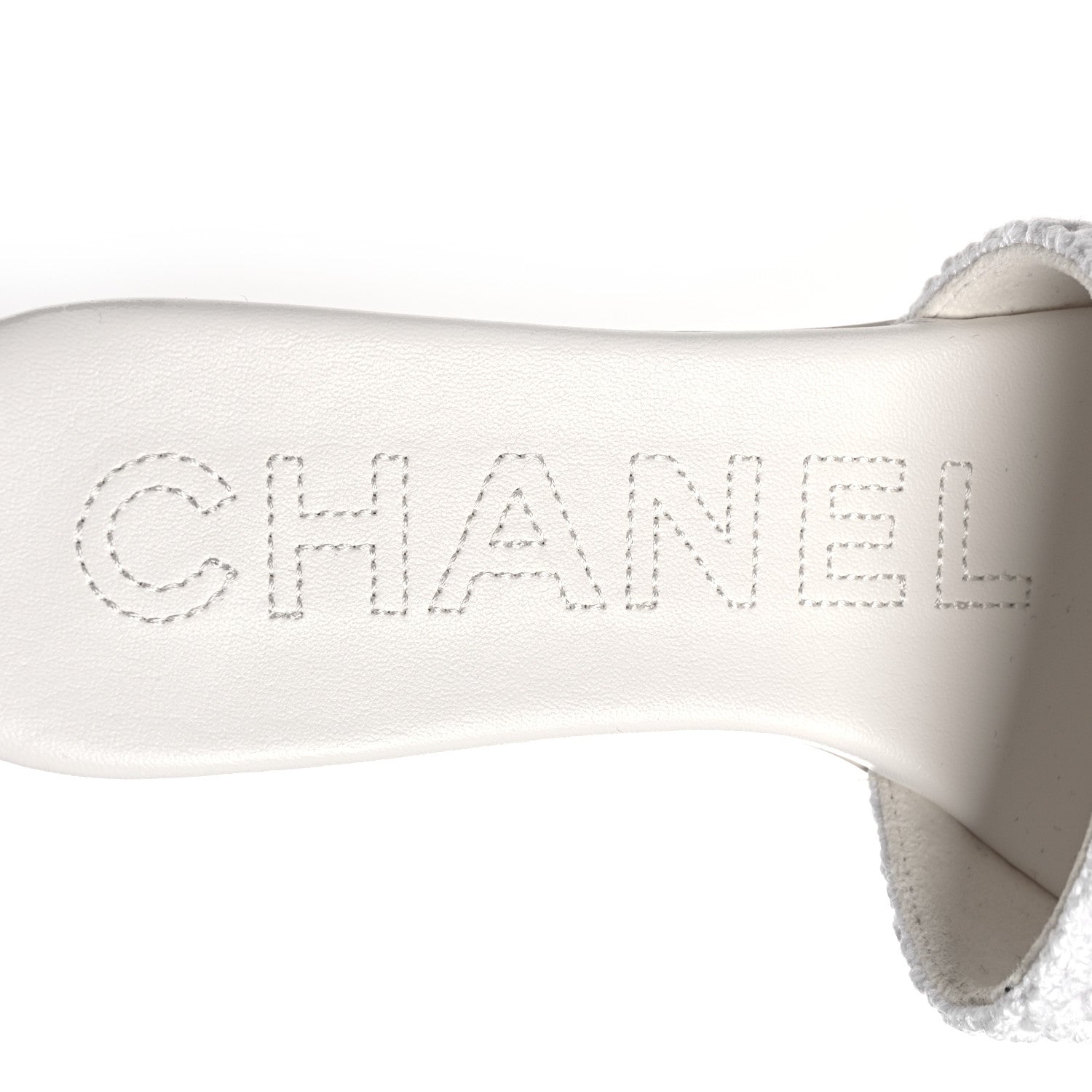 Chanel Crochet CC Mules Sandals 38 White 9 of 10