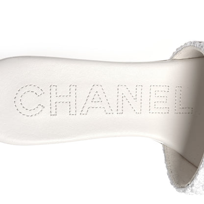 Chanel Crochet CC Mules Sandals 38 White 9 of 10