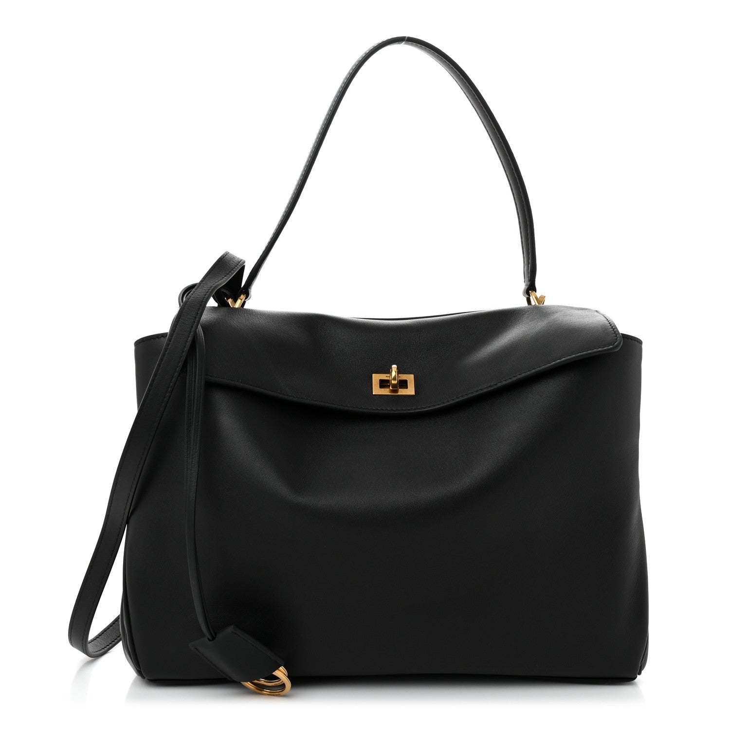 Balenciaga Natural Smooth Calfskin Medium Rodeo Top Handle Handbag Black 1 of 12