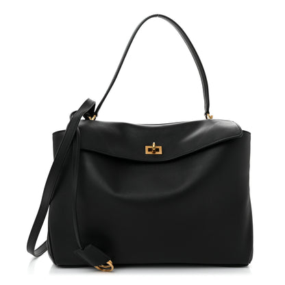 Balenciaga Natural Smooth Calfskin Medium Rodeo Top Handle Handbag Black 1 of 12