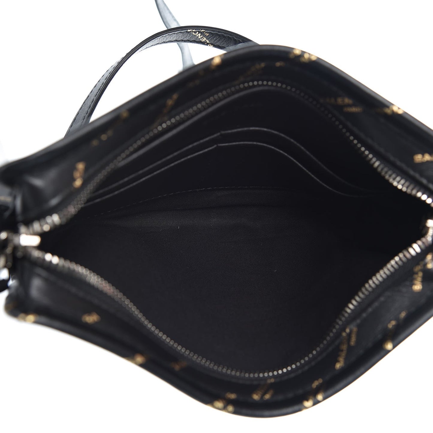 Calfskin Allover Logo Bazar Pochette Crossbody Black Gold