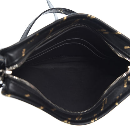 Balenciaga Calfskin Allover Logo Bazar Pochette Crossbody Black Gold 10 of 11