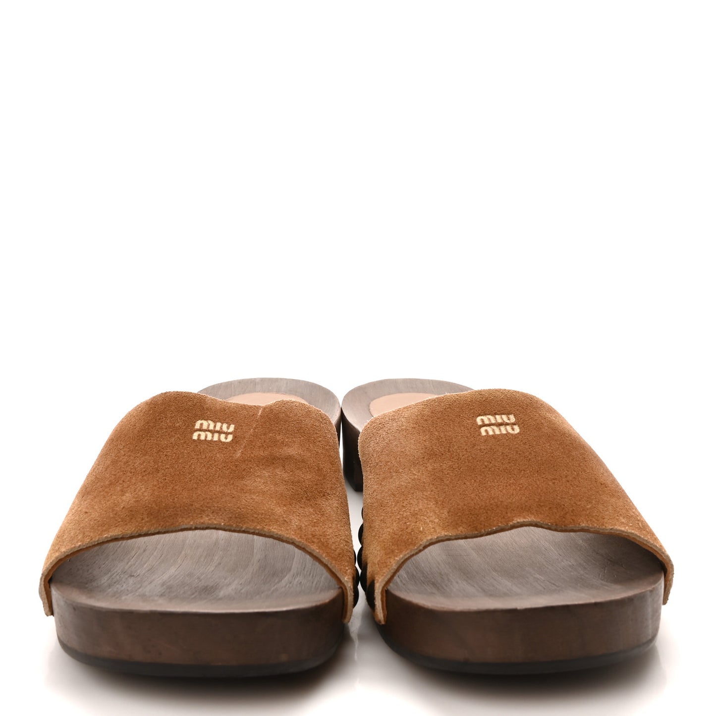 Suede Logo Slide Clogs 38 Cannella