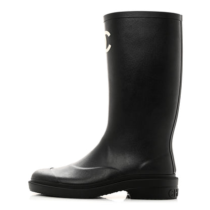 Chanel Caoutchouk CC High Boots 37 Black 1 of 8