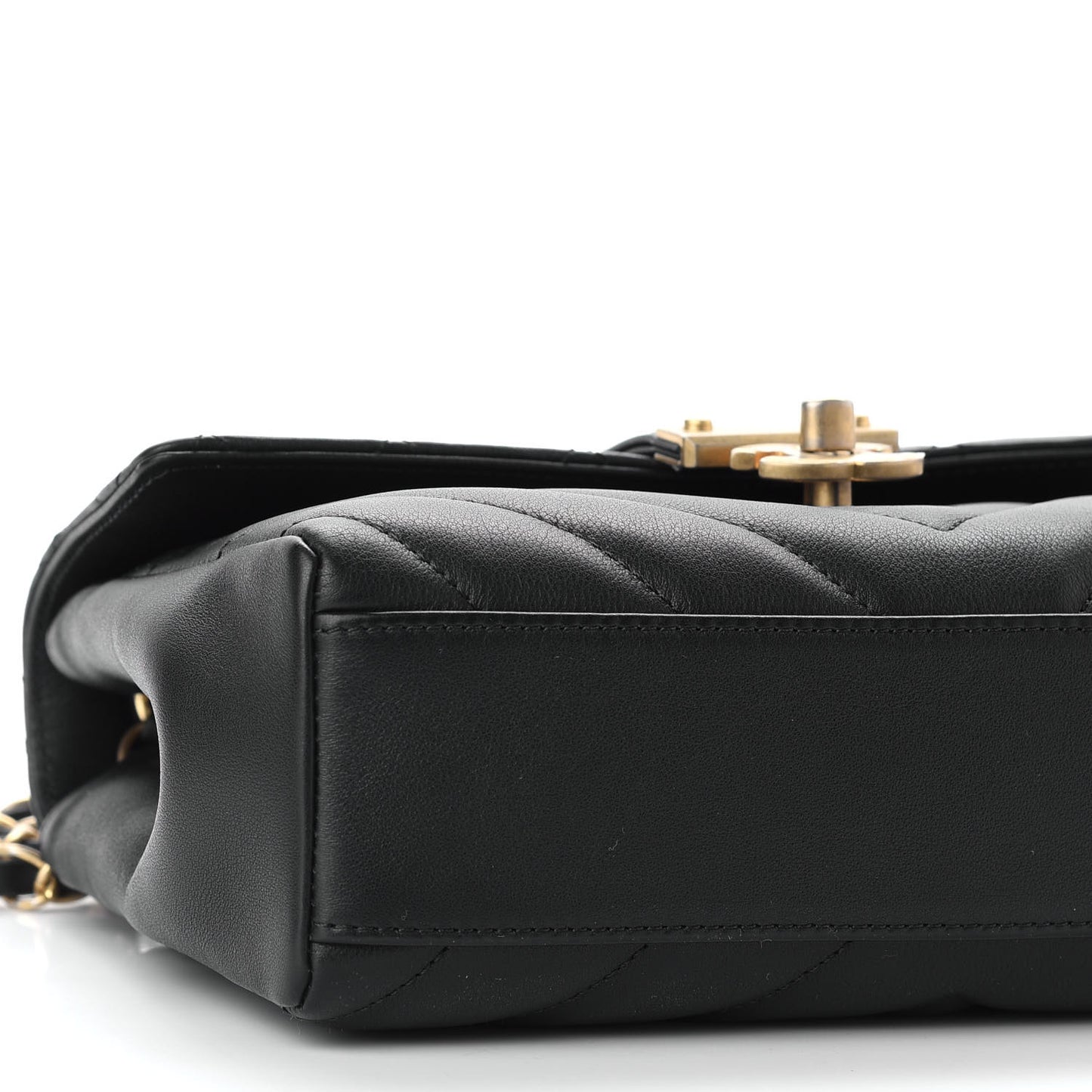 Calfskin Quilted Chevron In The City Bag Black