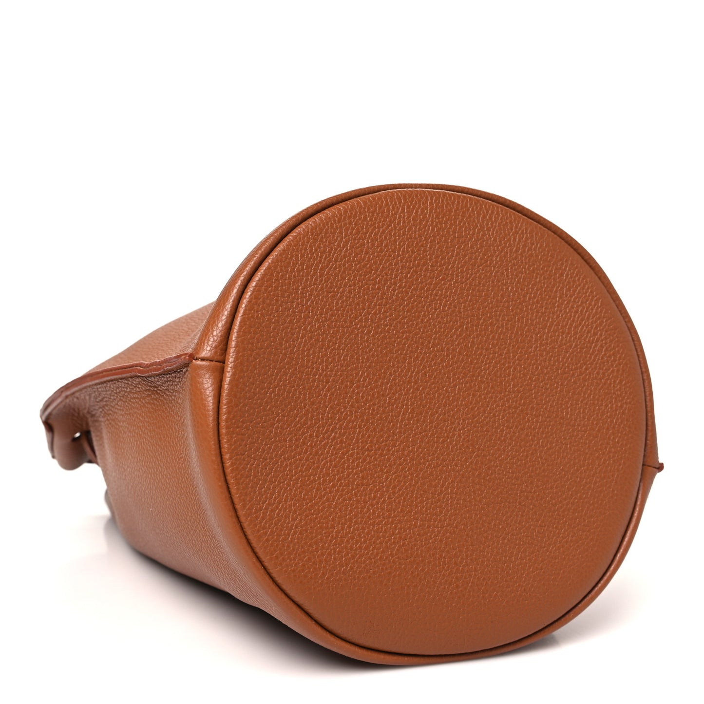 Pebbled Calfskin Soft Bucket Bag Camello