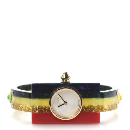 Gucci Stainless Steel Plexiglass Mother of Pearl 24mm Rainbow Quartz Watch 3 of 7