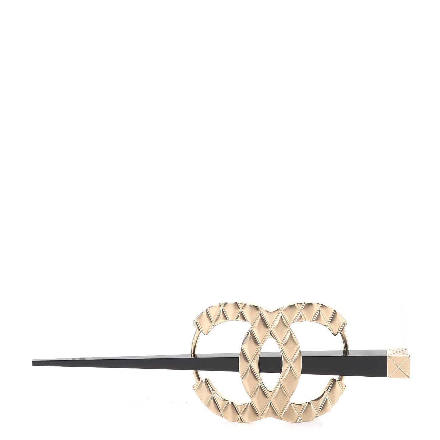 Quilted CC Hair Pin Gold