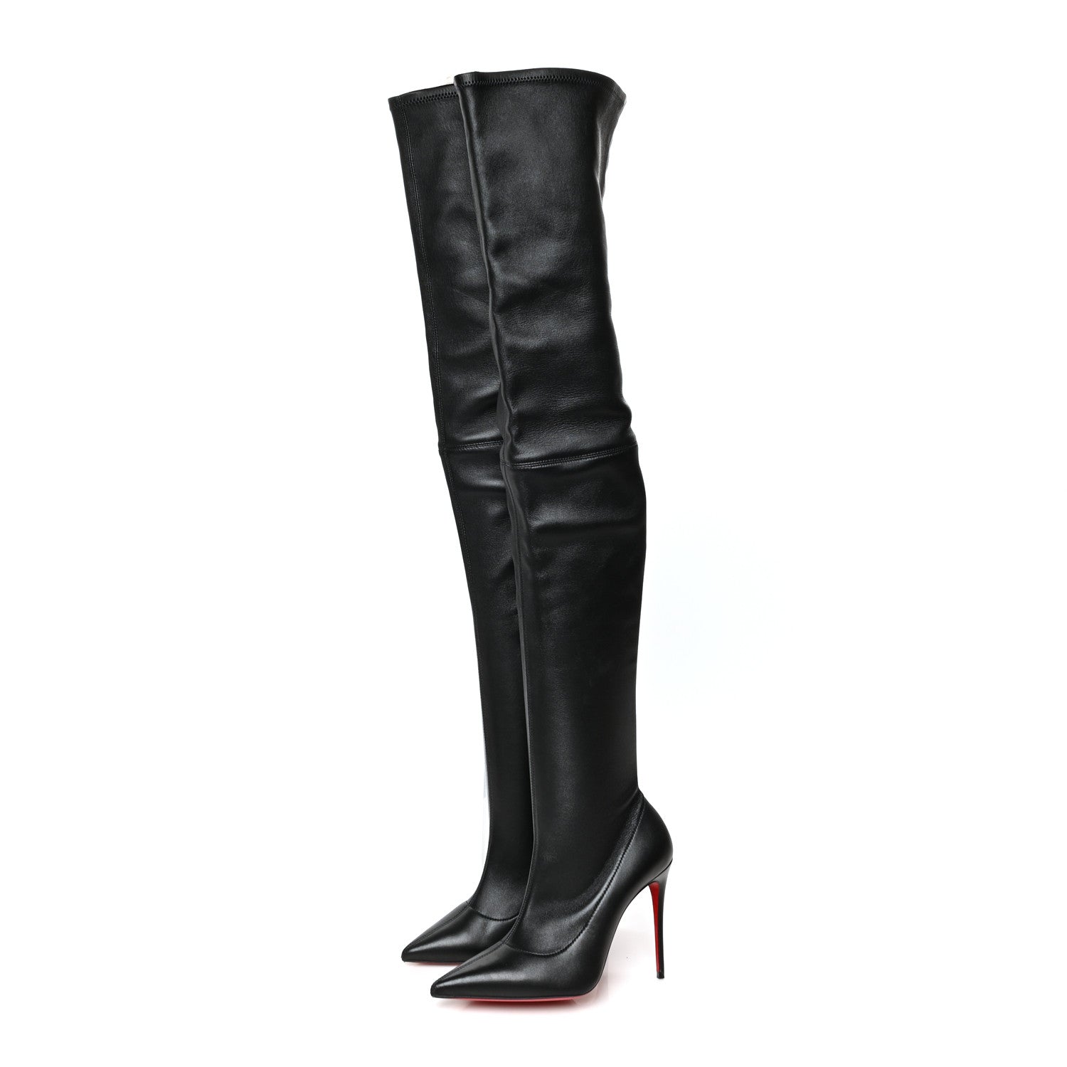 Christian Louboutin Calfskin Kate 100 Over the Knee Boots 37 Black 3 of 7