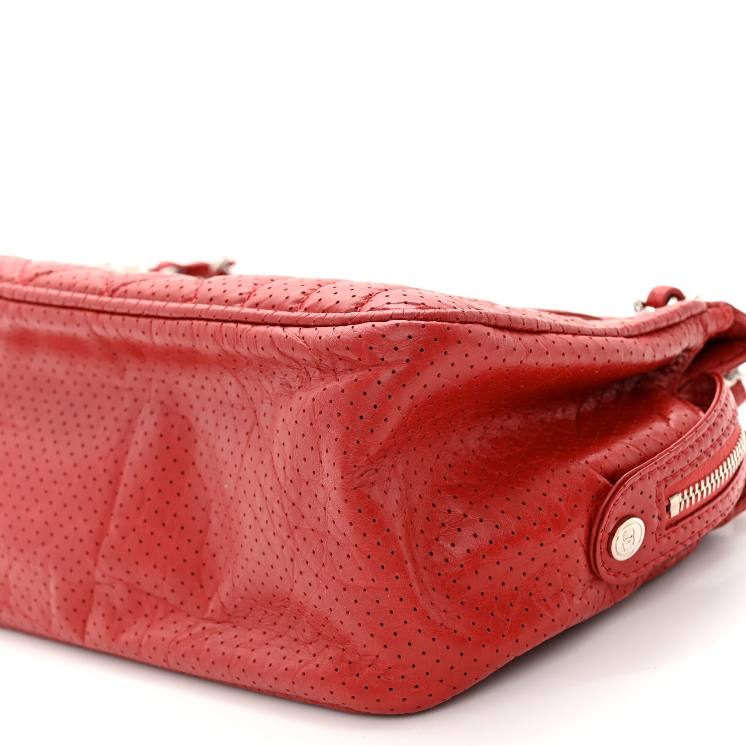 Chanel Calfskin Perforated 50's Satchel Red 11 of 11