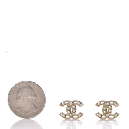 Chanel Pearl CC Earrings Light Gold 2 of 5