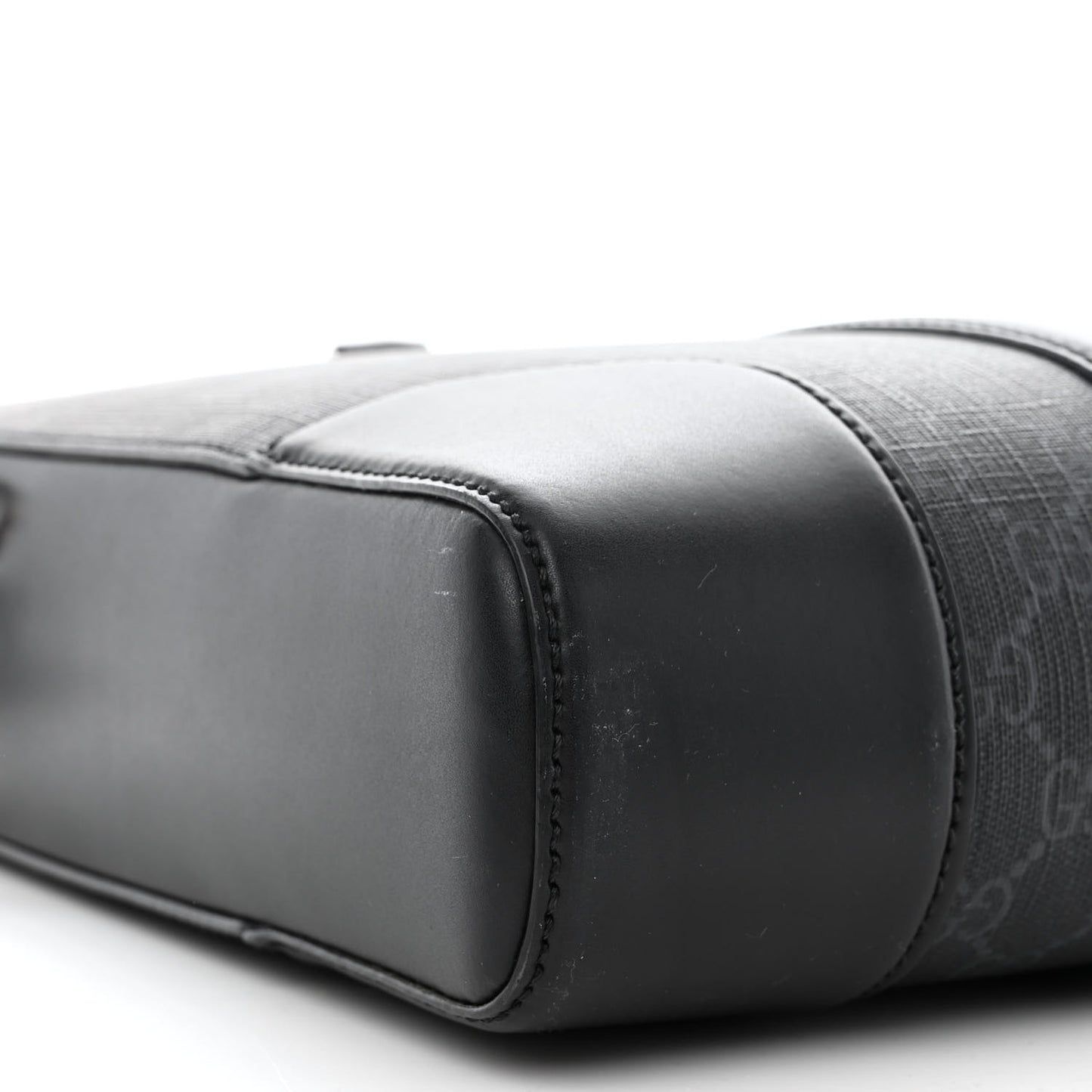GG Supreme Monogram Appia Calfskin Web Briefcase Black