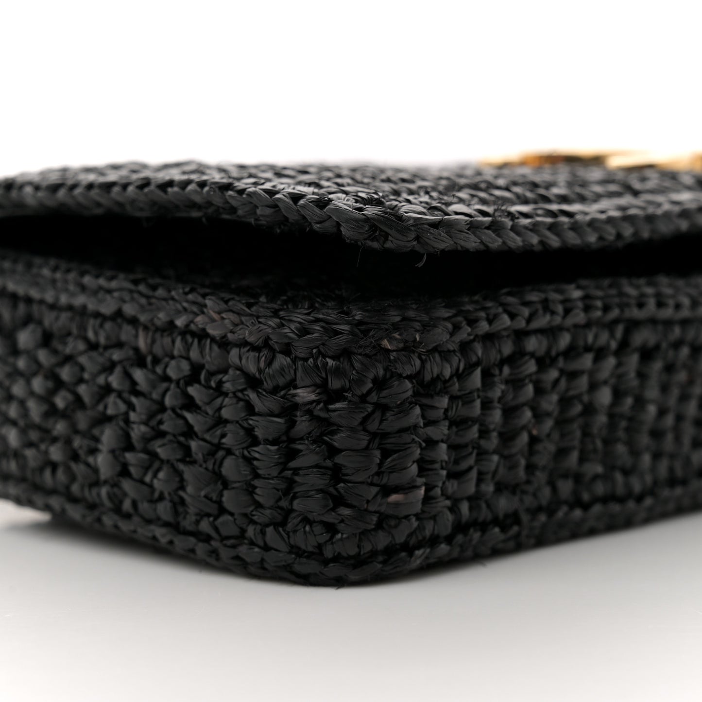 Raffia Calfskin Multipochette Black